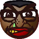 brandon, meximutt, branigger, nuurumoji, angry, big eyes, big lips, black hair, black skin, blue skin