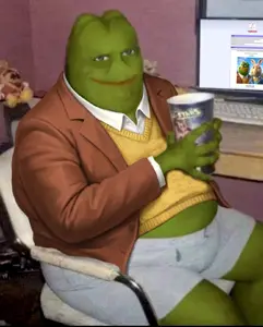 buster baxter, pepe, pepelaugh, amphibian, animal, arm, bald, closed mouth, clothes, collared shirt