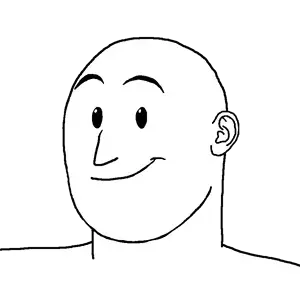 weirdpenis, 1soyjak, bald, closed mouth, ear, eyebrow, eyebrows, fat, happy, hotdiggedydemon