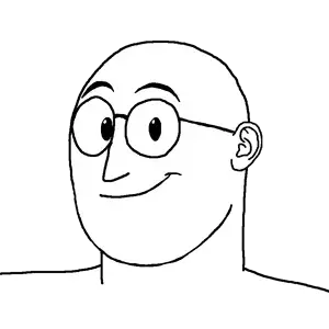 weirdpenis, 1soyjak, bald, closed mouth, ear, eyebrow, eyebrows, fat, glasses, happy