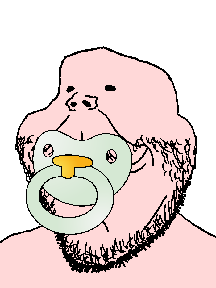 gapejak, impish soyak ears, henry, mustached henry, babyjak, 1soyjak, aliased, bald, beard, closed mouth