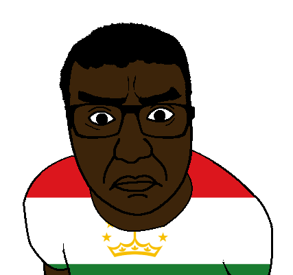 chudjak, el perro rabioso, el perro chud, big lips, black hair, closed mouth, dark skin, flag, flag shirt, glasses