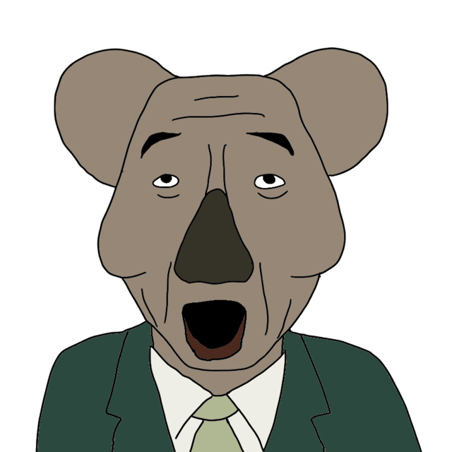 markiplier soyjak, 1soyjak, animal, bald, black eyes, front view, koala, looking at you, no beard, no glasses
