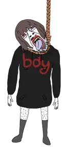 boymoder, bernd, hanging troonjak, troonjak, ack, anime, boymoder, clothes, crying, glasses