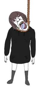 bernd, hanging troonjak, troonjak, ack, anime, clothes, crying, female, hair, hanging