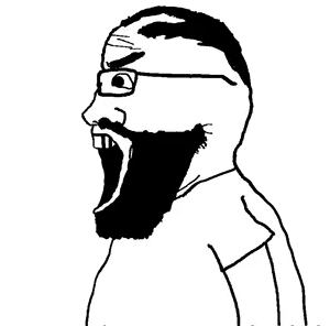 markiplier soyjak, science lover, sideplier, sidejaks, 1soyjak, angry, arm, balding, beard, clothes