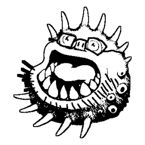 epic maw soyjak number ii, aliased, bald, cobson killer, gape, glasses, horns, monochrome, nuvariant, open eyes