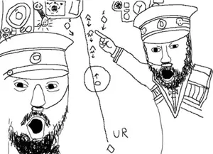 two pointing soyjaks, beard, highfleet, soyjak, video game