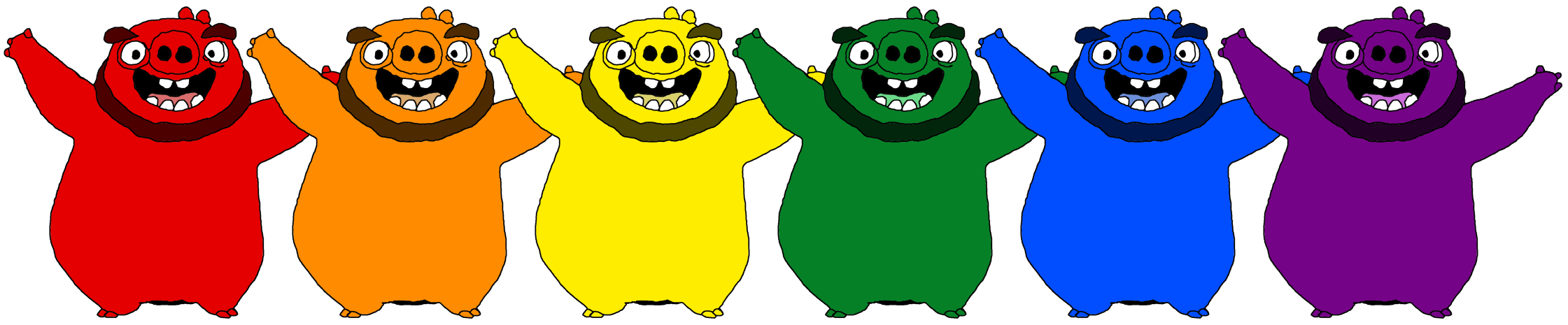 leonardjak, 6 soyjaks, bald, beard, blue skin, fat, front view, full body, green skin, lgbt