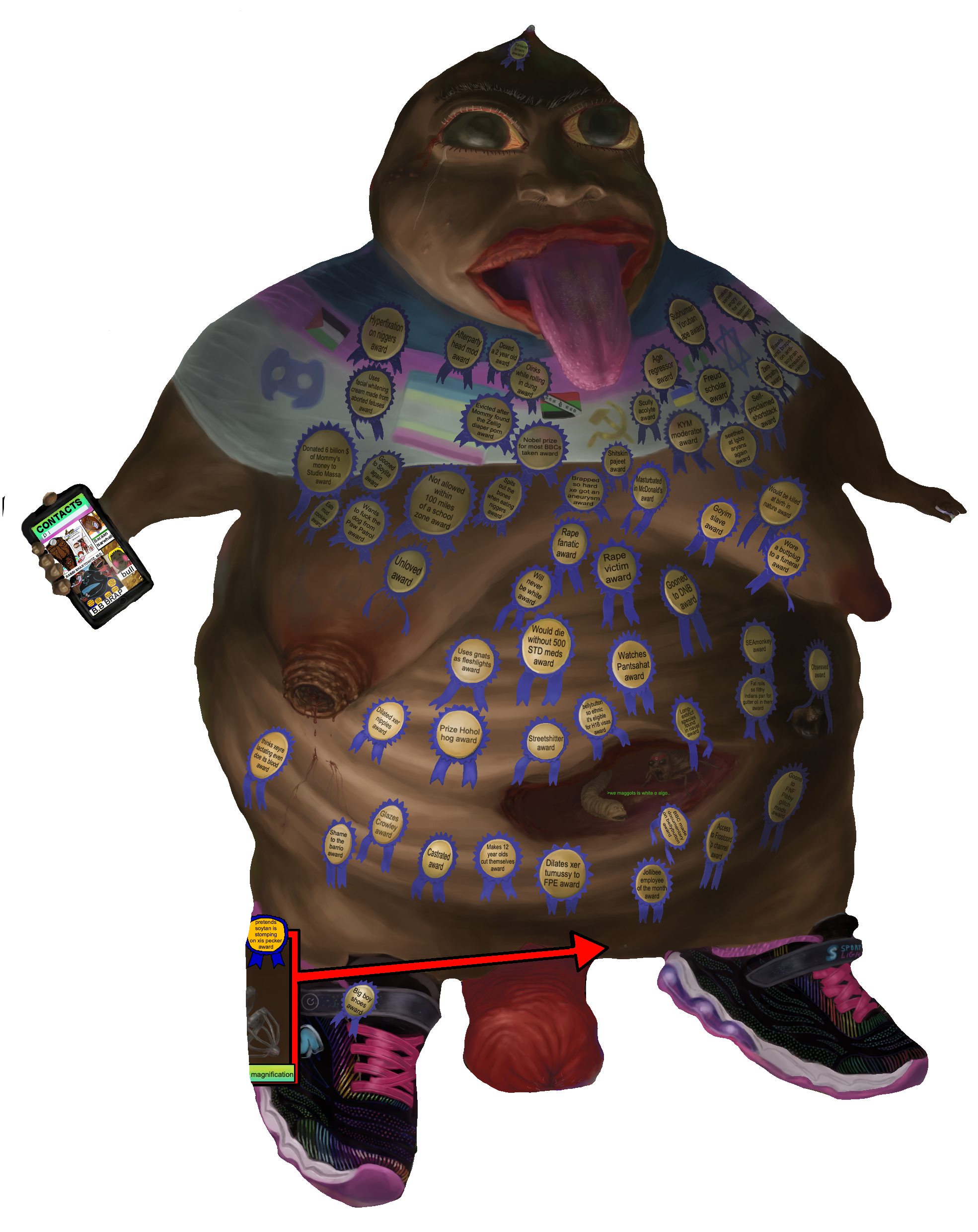 hans amsler, jeetmunculus, slopjak, animal, award, belly, belly button, bloodshot eyes, bug, cockroach