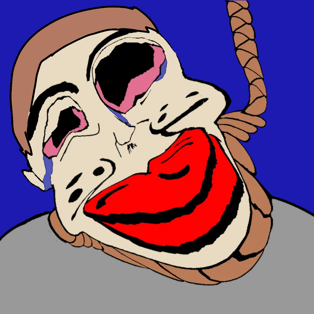 chudjak, jartycuck, patrick, jartycuck, 1soyjak, ack, autism, autistic, blue background, brown hair