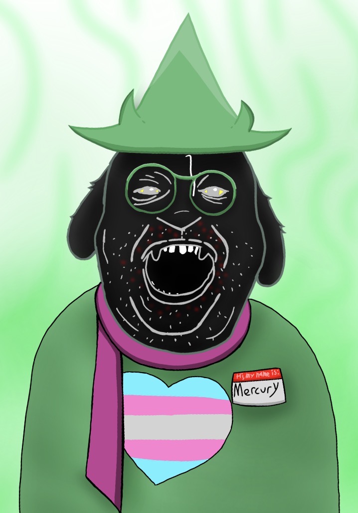 ralsei (deltarune), alicia, slopjak, black skin, deltatroon, fat, front view, gay, gegbull, glasses