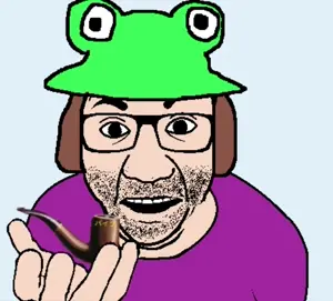 el perro rabioso, animated, clothes, froge, glasses, hair, hat, holding object, open mouth, perro hold