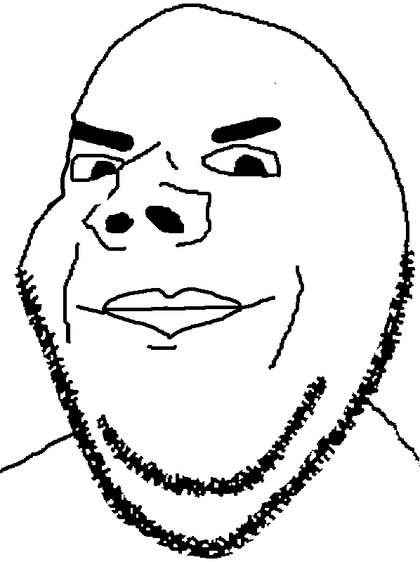 chudjak, impish, chud impish, chuddified soyjaks, 1soyjak, bald, big lips, bushy eyebrows, chud, closed mouth