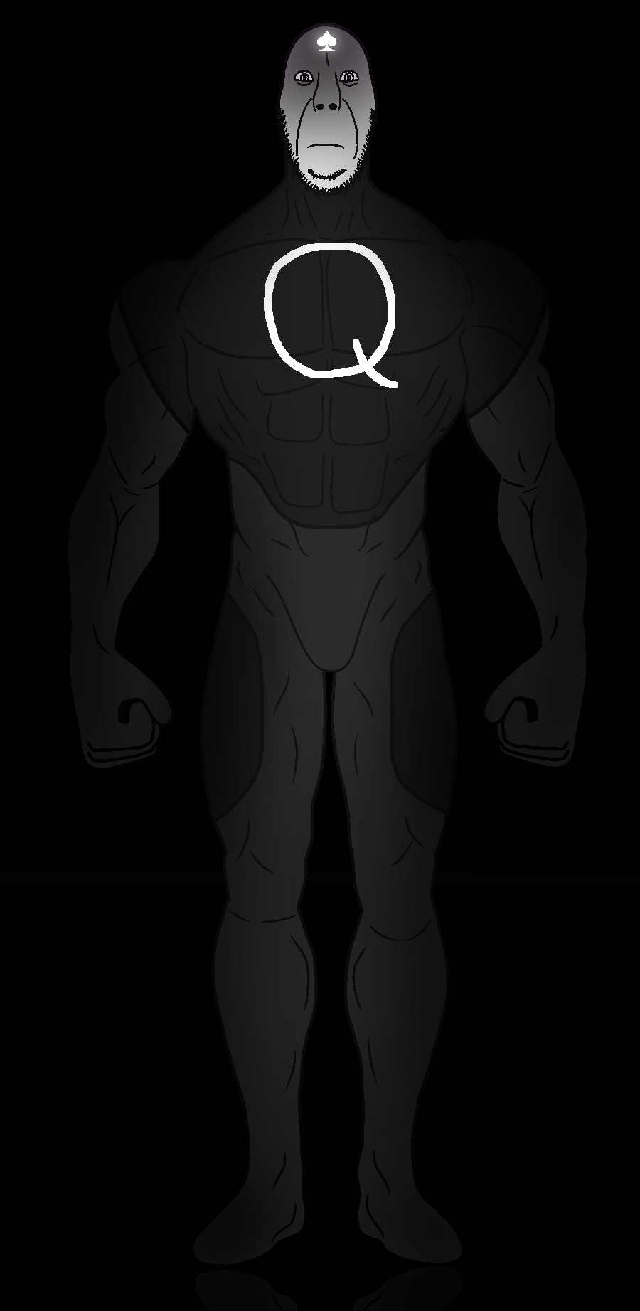 spademan, cobson, cobson front2, black background, buff, looking at you, muscles, muscular male, no glasses, ominous