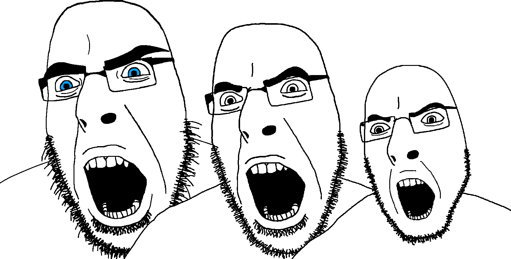 cobson, cobson slim, modern cobson, modern 'jaks, skinny soyjaks, 3soyjaks, aliased, angry, bald, blue eyes