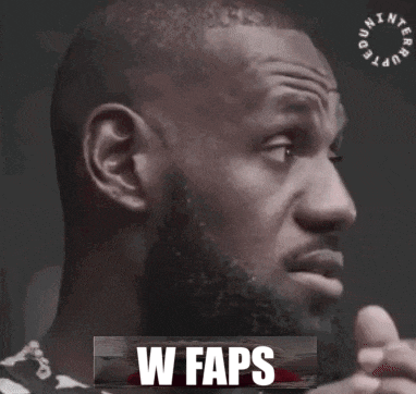lebron james, animated, bald, beard, black skin, brown eyes, buff, ear, facts, impact (font)