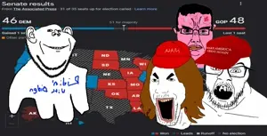 chudjak, feraljak, impish soyak ears, unknown, anger mark, angry, clothes, democrat, election, glasses