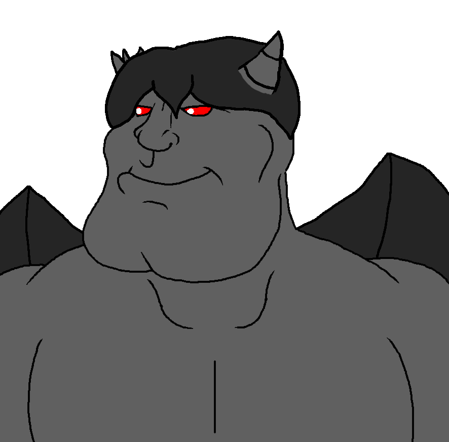 meximutt, mexiaryan, black hair, black skin, buff, closed mouth, demon, hair, half body, horns