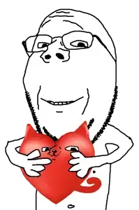 Cat heart wholesome gapecat with tail and soyjak.png