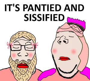 251503 - soybooru.com - 2soyjaks are_you_soying_what_im_soying beard black_shirt blonde_hair closed_eyes closed_mouth gapejak glasses hair its_over larper markiplier_soyjak neutralplier pantied_and_sissified pink_lips roman roman_empire roman_leg.jpg