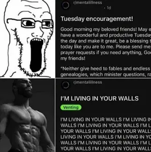 gigachad, soyak, glasses, meme, open mouth, reddit, soyjak, stretched mouth, stubble, text