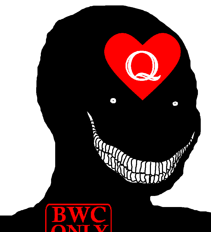 psycho wojak, wojak, bald, bleached, heart, looking at you, no beard, no glasses, portrait, queen of hearts
