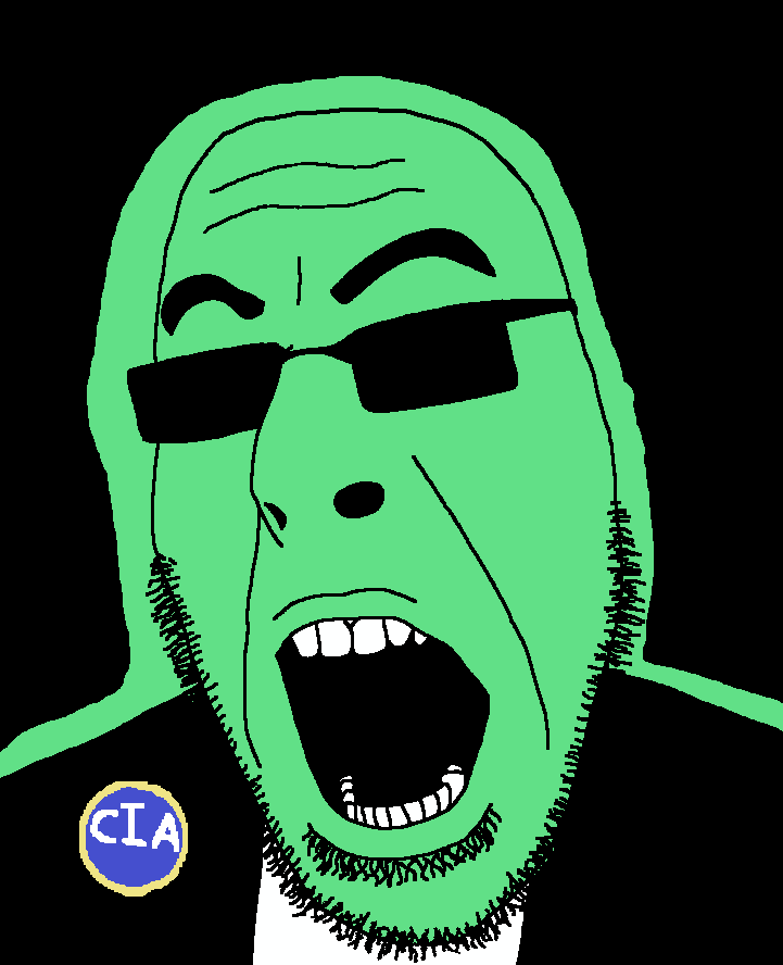 cobson, 1soyjak, badge, bald, black background, black hair, central intelligence agency, clothes, excited, glasses