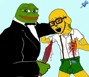 pepe, soyak, soyak (crying) 2, jannyjak, amphibian, animal, arm, blood, bloodshot eyes, blue background