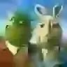 buster baxter, pepe, pepelaugh, amphibian, animal, bald, bunny, bunny ears, clouds, frog