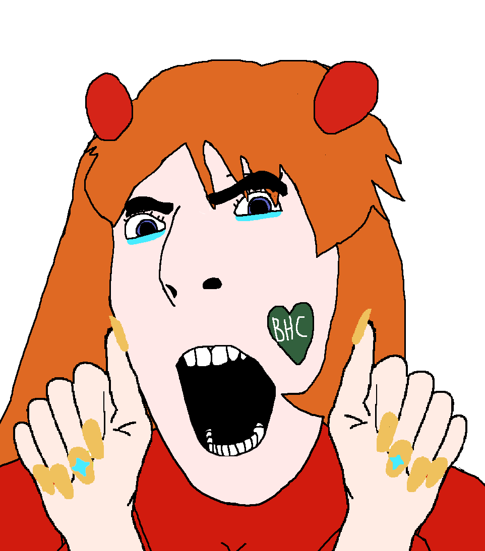 asuka langley soryu, cobson, slutson, anime, blue eyes, bushy eyebrows, clothes, facial mark, glasses, hair