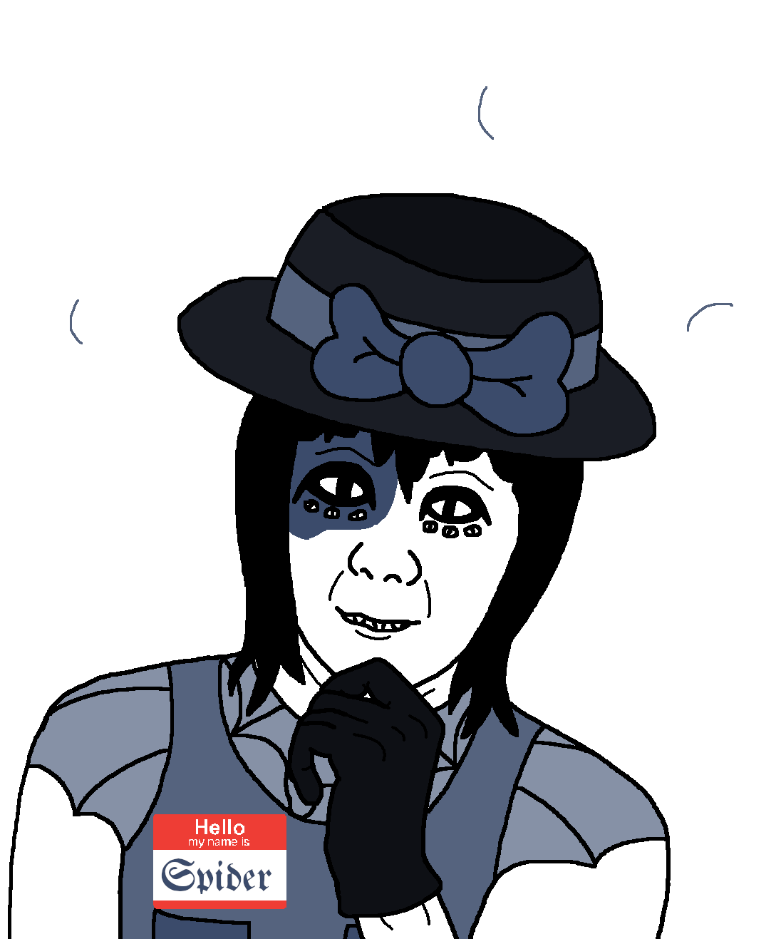 kuzjak, commiepedotroon, smugkuz, nonexistent namefags, arm, black hair, blue shirt, bow, clothes, dress