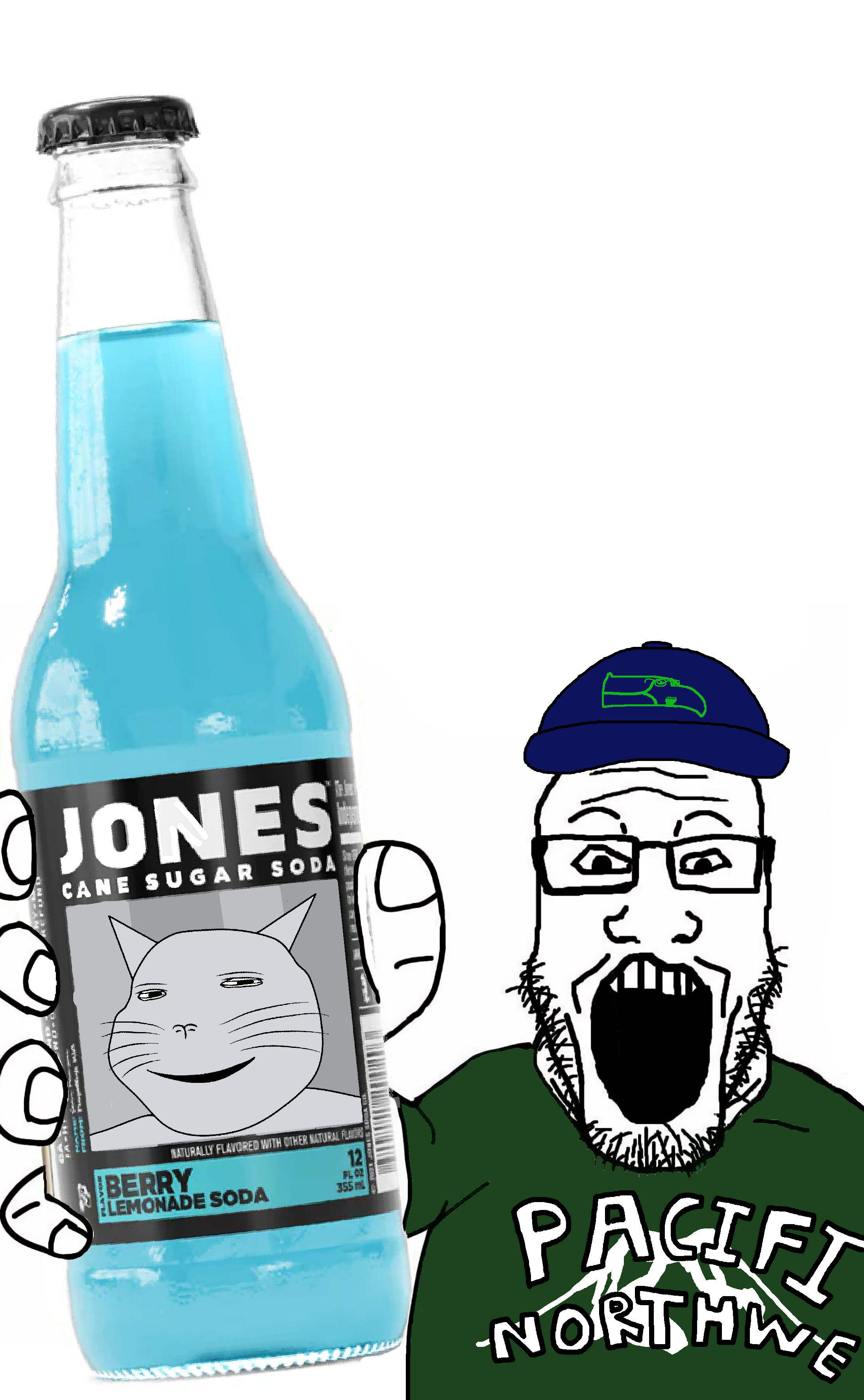gapejak, markiplier soyjak, soyak, massjak, massmeowjak, wholesome soyjak, showing phone, animal, bald, baseball cap