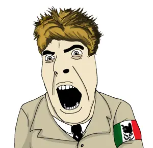 cobson, angry, black, clothes, frown, gray eyes, jacket, mexico, nazism, open mouth