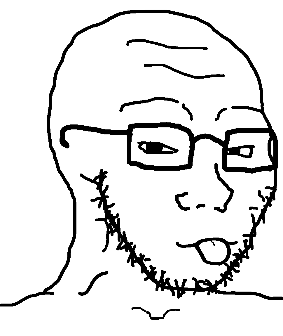 soyak, 1soyjak, bald, black eyes, closed mouth, eyebrows, forehead lines, glasses, looking at you, monochrome