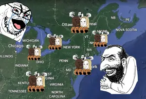 happy merchant, wojak, et, cryboy et, family, incel, judaism, map, mixed, religion