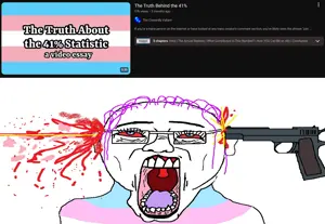 bernd, chudjak, suicide chud, troonjak, blood, gun, open mouth, suicide, thumbnail, uncolored skin