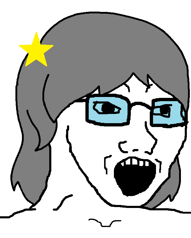 soyak, 1soyjak, black eyes, female, girl, glasses, gray hair, hair, lady, long hair