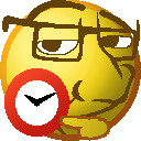 smugjak, nuurumoji, 1soyjak, clock, closed mouth, emoji, glasses, hand, kiwifarms, kiwifarms reaction