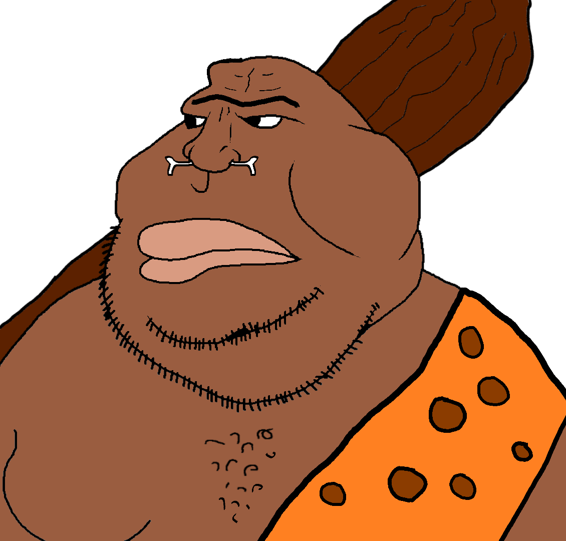 meximutt, soyjak b.c., 1soyjak, bald, big lips, black eyes, bone, brown skin, caveman, chest hair