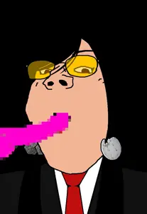 gapejak, female gapejak, femjak, black hair, black suit, censored, clothes, cobblestone, female, glasses