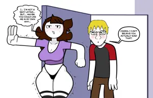nate higgers, soyak, soyak (smug), soyak front, natejak, blonde hair, blush, brown hair, clothes, dialogue