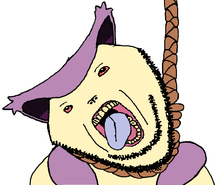 delcatty, bernd, impish soyak ears, impish amerimutt, impish meowjak, gotta 'jak 'em all, ack, beard, hanging, no glasses