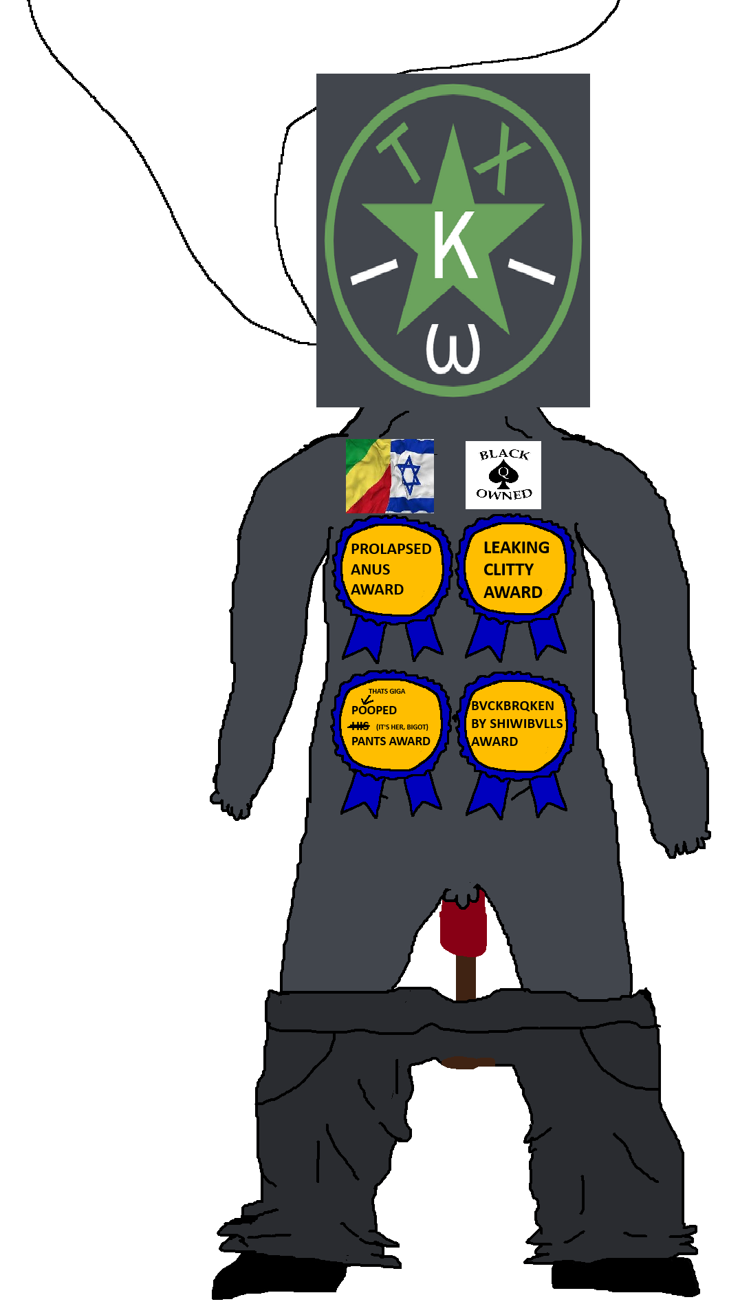 chudjak, obsessedchud, anal prolapse, award, bald, black owned, gray skin, kiwifarms, literal who, penis