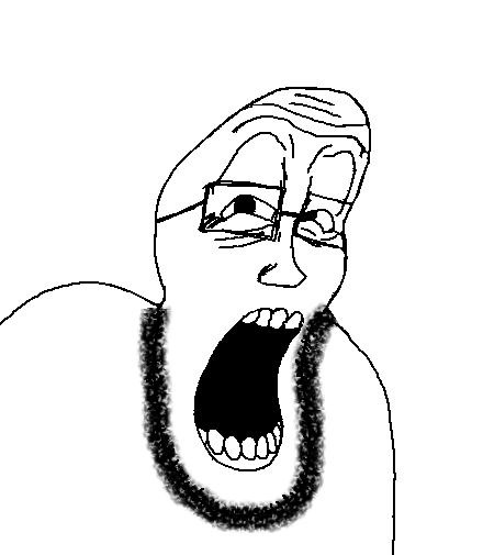 unpaintbucketable nigger, paintbucketable nigger, beard, forehead lines, forehead mark, glasses, looking at you, monochrome, nose, open mouth