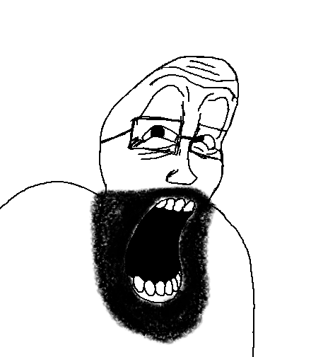 unpaintbucketable nigger, paintbucketable nigger, beard, forehead lines, forehead mark, glasses, looking at you, monochrome, nose, open mouth