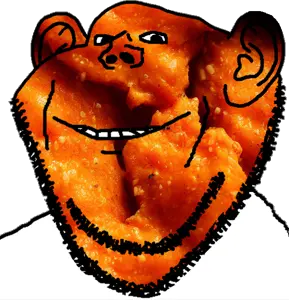 impish soyak ears, chicken nuggets, ear, smile, soyjak, stubble