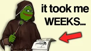 pepe, closed mouth, green skin, looking at you, no glasses, open eyes, smile