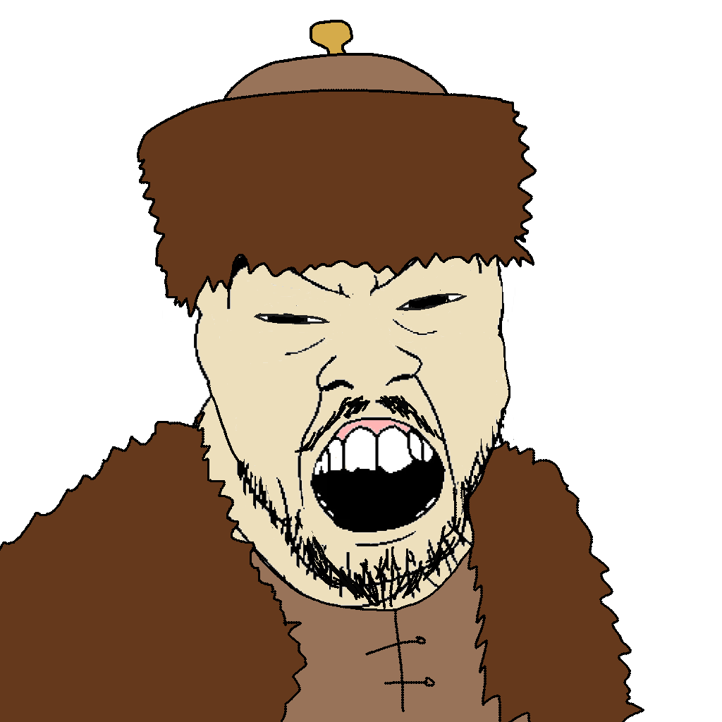 feraljak, 1soyjak, asian, asian eyes, chink, front view, half body, half closed eyes, looking at you, mongol
