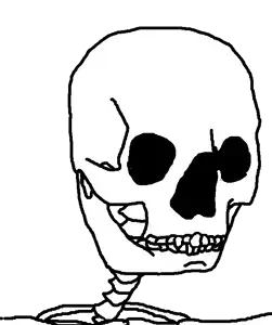 chudjak, skeletonjak, bone, bones, closed mouth, skeleton, skull, soyjak